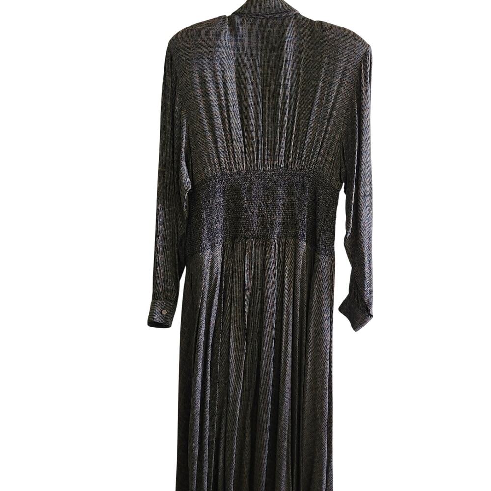 Vintage Jackie Bernard for Eklektic Long-Sleeved Button-Down Midi Dress Size 10 - Picture 2 of 13